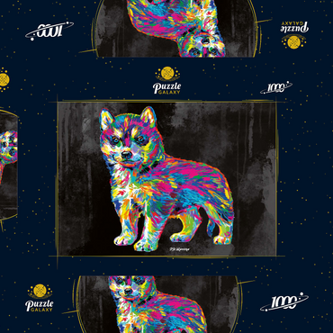 Pop Colors Husky 1000 Puzzle Schachtel 3D Modell