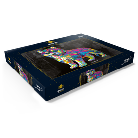 Darstellung des Puzzle Motivs Pop Colors Husky - Puzzleteile: 200