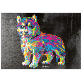 Darstellung des Puzzle Motivs Pop Colors Husky - Puzzleteile: 200