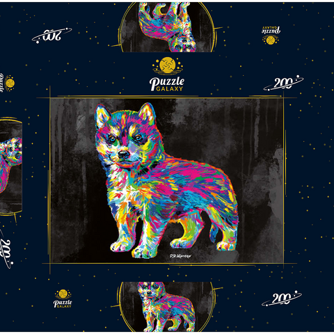 Pop Colors Husky 200 Puzzle Schachtel 3D Modell