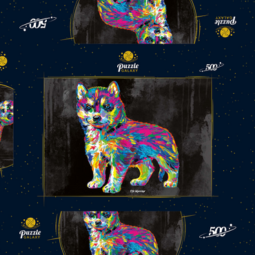 Pop Colors Husky 500 Puzzle Schachtel 3D Modell