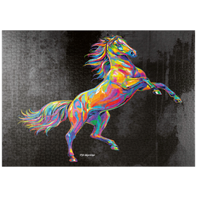 Darstellung des Puzzle Motivs Colorful Stallion - Puzzleteile: 1000
