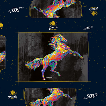 Colorful Stallion 500 Puzzle Schachtel 3D Modell