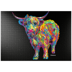 Darstellung des Puzzle-Motivs Highland Cow – Puzzleteile: 1000
