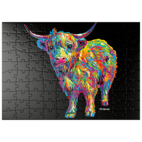 Darstellung des Puzzle Motivs Highland Cow - Puzzleteile: 100