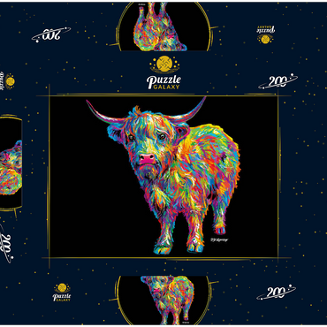 Highland Cow 200 Puzzle Schachtel 3D Modell