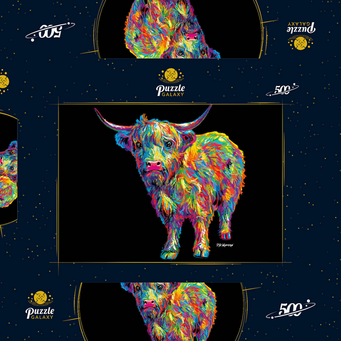 Highland Cow 500 Puzzle Schachtel 3D Modell