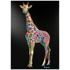 Darstellung des Puzzle-Motivs Colorful Giraffe – Puzzleteile: 1000