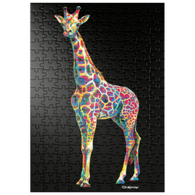 Darstellung des Puzzle-Motivs Colorful Giraffe – Puzzleteile: 200