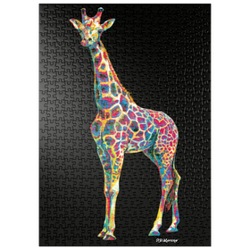 Darstellung des Puzzle-Motivs Colorful Giraffe – Puzzleteile: 500