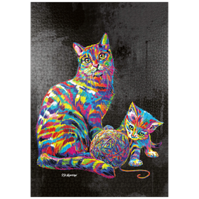 Darstellung des Puzzle Motivs Kitty Family - Puzzleteile: 1000