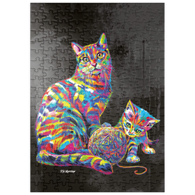 Darstellung des Puzzle Motivs Kitty Family - Puzzleteile: 200