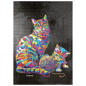 Darstellung des Puzzle Motivs Kitty Family - Puzzleteile: 500
