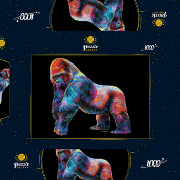 Pop Colors Gorilla 1000 Puzzle Schachtel 3D Modell