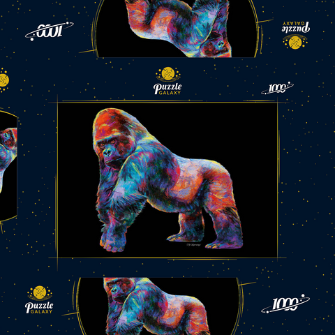 Pop Colors Gorilla 1000 Puzzle Schachtel 3D Modell