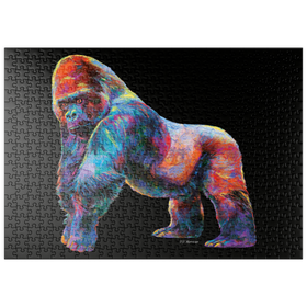 Darstellung des Puzzle Motivs Pop Colors Gorilla - Puzzleteile: 500