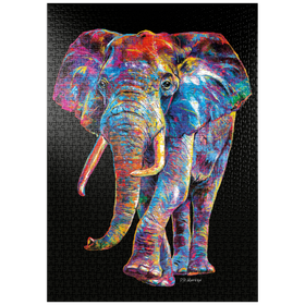 Darstellung des Puzzle-Motivs Elephant Pop Colors – Puzzleteile: 1000