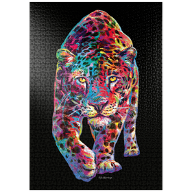 Darstellung des Puzzle Motivs Curious Tiger - Puzzleteile: 1000