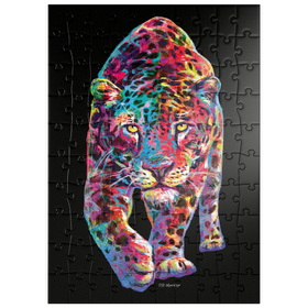 Darstellung des Puzzle Motivs Curious Tiger - Puzzleteile: 100