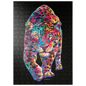 Darstellung des Puzzle Motivs Curious Tiger - Puzzleteile: 200