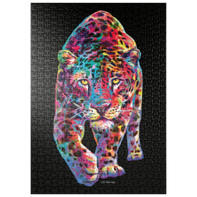 Darstellung des Puzzle-Motivs Curious Tiger – Puzzleteile: 500