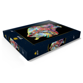 Darstellung des Puzzle Motivs Hippo Love - Puzzleteile: 100