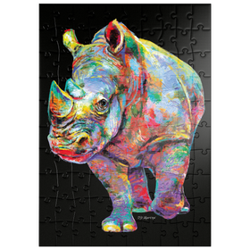 Darstellung des Puzzle Motivs Hippo Love - Puzzleteile: 100