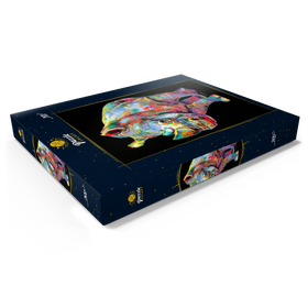 Darstellung des Puzzle Motivs Hippo Love - Puzzleteile: 200