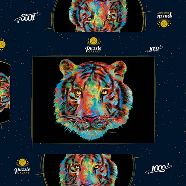 Tiger Head 1000 Puzzle Schachtel 3D Modell