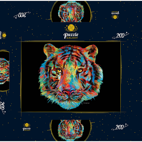 Tiger Head 200 Puzzle Schachtel 3D Modell