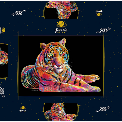 Laying Tiger 200 Puzzle Schachtel 3D Modell