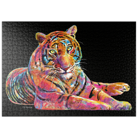 Darstellung des Puzzle Motivs Laying Tiger - Puzzleteile: 500