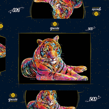 Laying Tiger 500 Puzzle Schachtel 3D Modell