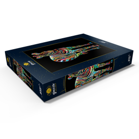 Darstellung des Puzzle Motivs Colorful Zebra - Puzzleteile: 1000