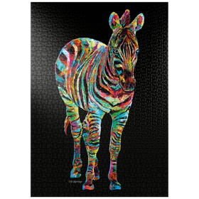 Darstellung des Puzzle-Motivs Colorful Zebra – Puzzleteile: 1000