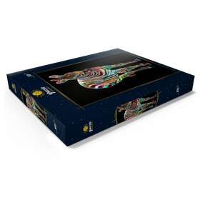 Darstellung des Puzzle Motivs Colorful Zebra - Puzzleteile: 100