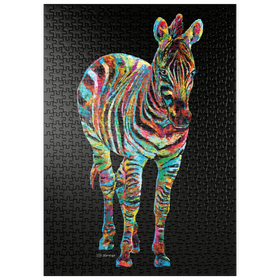 Darstellung des Puzzle Motivs Colorful Zebra - Puzzleteile: 500