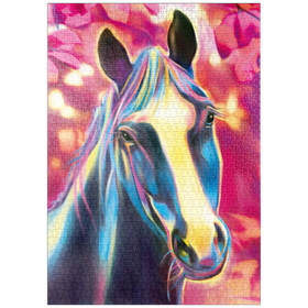 Darstellung des Puzzle-Motivs Black Stallion – Puzzleteile: 1000