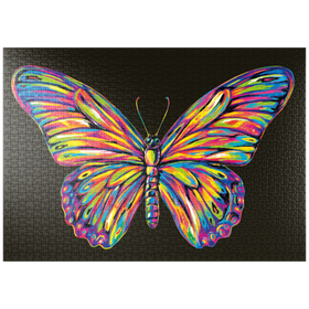 Darstellung des Puzzle-Motivs Colorful Butterfly – Puzzleteile: 1000