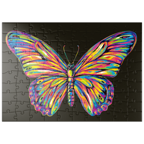 Darstellung des Puzzle Motivs Colorful Butterfly - Puzzleteile: 100