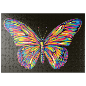 Darstellung des Puzzle-Motivs Colorful Butterfly – Puzzleteile: 200