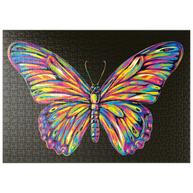 Darstellung des Puzzle-Motivs Colorful Butterfly – Puzzleteile: 500
