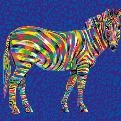 Pop Colors Zebra 1000 Puzzle 3D Modell