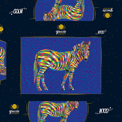 Pop Colors Zebra 1000 Puzzle Schachtel 3D Modell