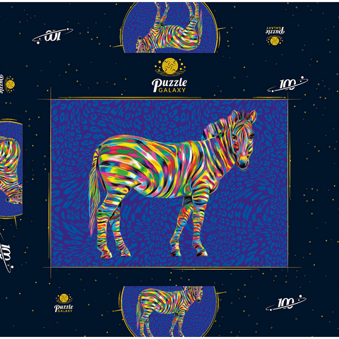 Pop Colors Zebra 100 Puzzle Schachtel 3D Modell