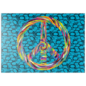 Darstellung des Puzzle Motivs Peace and Love - Puzzleteile: 100