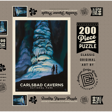 Carlsbad Caverns National Park: Big Room, Vintage Poster 200 Puzzle Schachtel 3D Modell