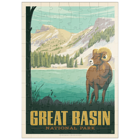 Darstellung des Puzzle Motivs Great Basin National Park: Bighorn Sheep, Vintage Poster - Puzzleteile: 100