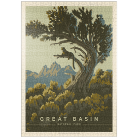 Darstellung des Puzzle Motivs Great Basin National Park: Cat Nap, Vintage Poster - Puzzleteile: 1000
