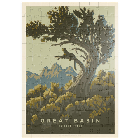 puzzleplate Great Basin National Park: Cat Nap, Vintage Poster 100 Puzzle